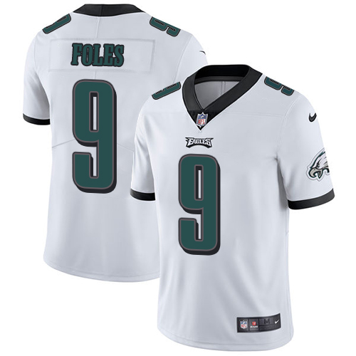 Nike Eagles #9 Nick Foles White Men's Stitched NFL Vapor Untouchable Limited Jersey - Click Image to Close